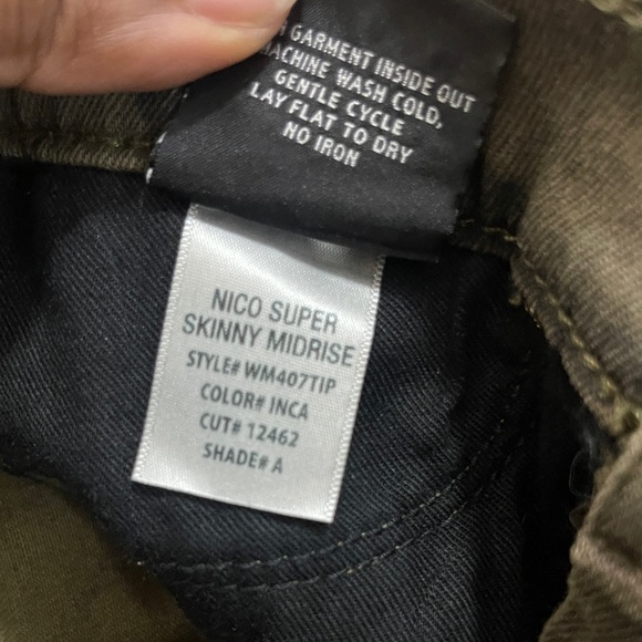 Hudson Womens Jeans Size 25 Army Green Camouflague Nico Super Skinny Mid Rise - Picture 9 of 11